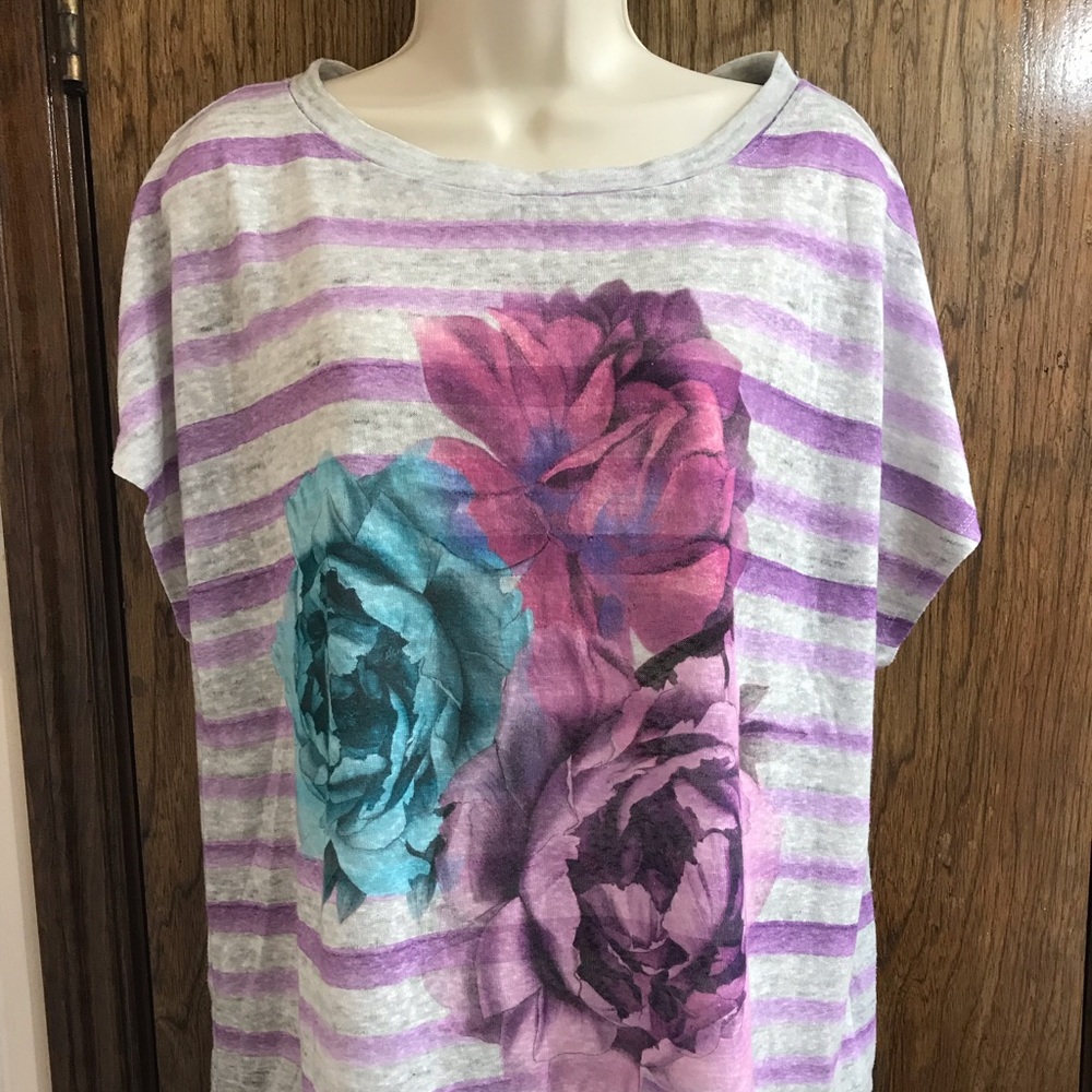Nordstrom, Nicole Miller Purple Rose Cap Sleeve